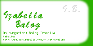 izabella balog business card
